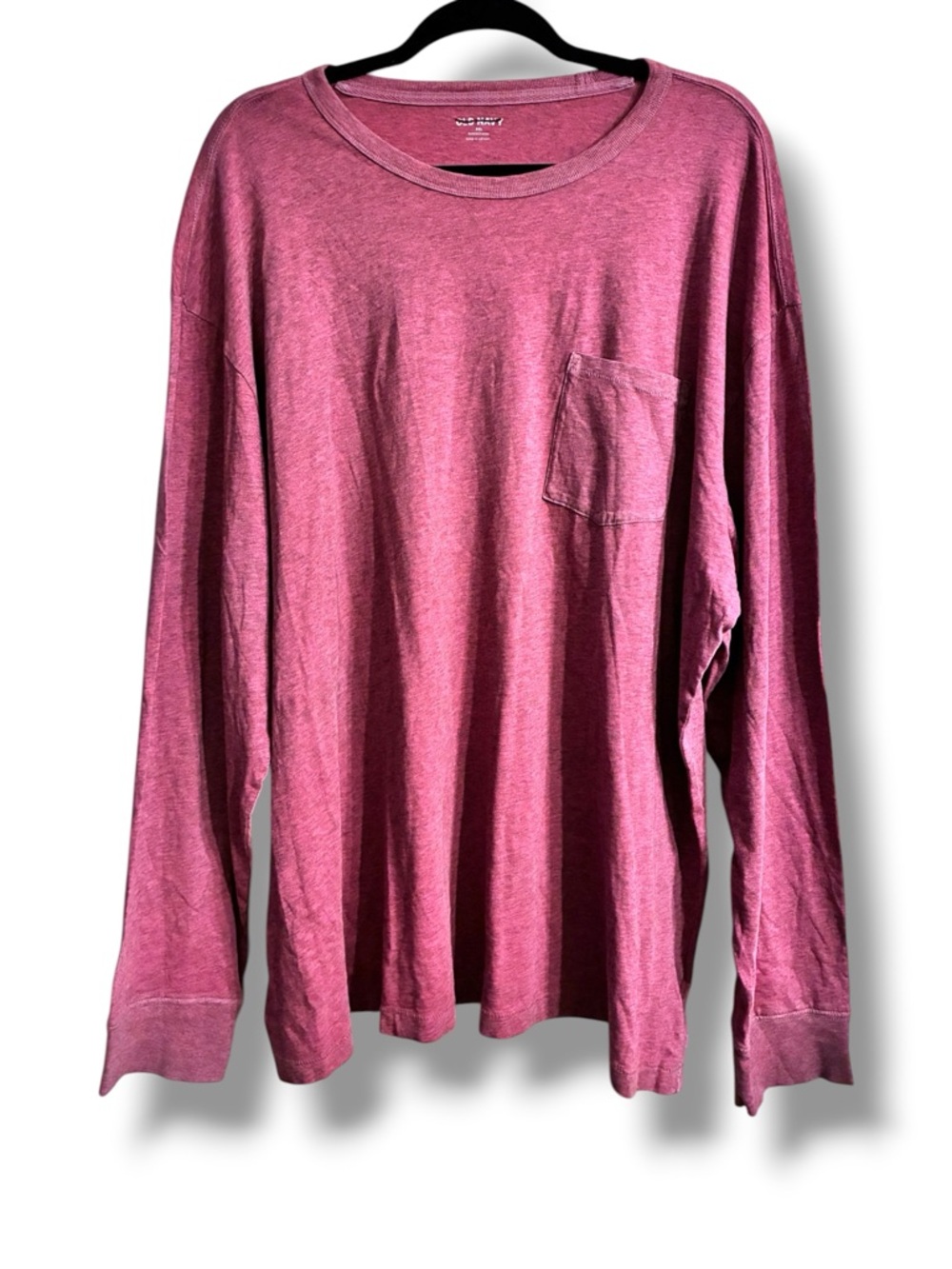 👕 Old Navy Vintage Wash Pink Pocket Tee XXL Long Sleeve Casual NWOT